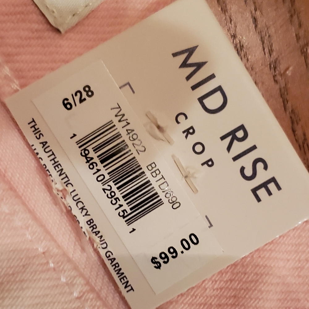 Lucky Brand pink tie-dye mid rise crop jeans, size 6 - NEW - Picture 4 of 7